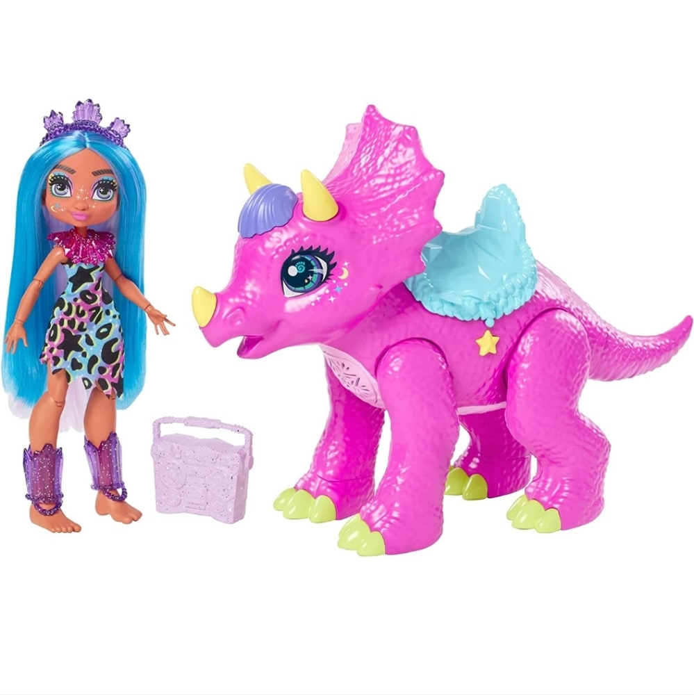 Cave Club Tella Doll Partyceratops Dinosaur Playset NIB Sealed Mattel LAST ONE
